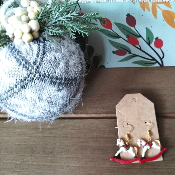 New Christmas Rocking Horse Earrings - Picture 8 of 16